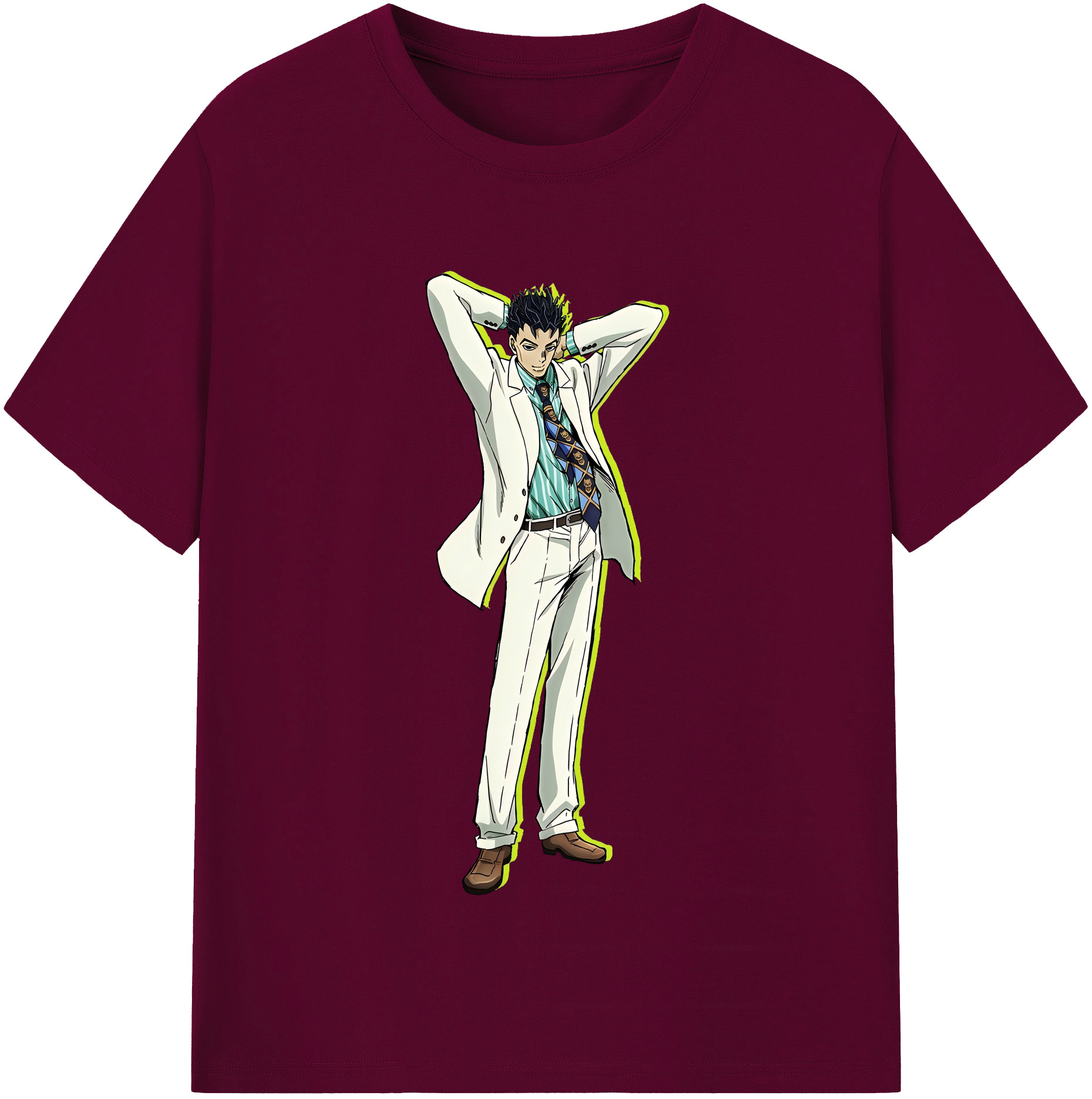 （画像用） ジョジョの奇妙な冒険 きら よしかげ JoJo's Bizarre Adventure Kira Yoshikage レディースカジュアルプリントTシャツ（綿100％）